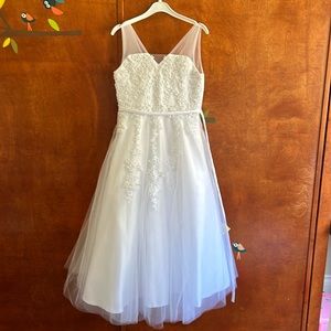 Beautiful First Communion or Flower Girl Dress, Bolero and Headpiece